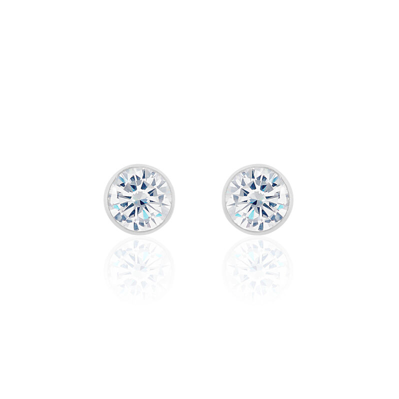 Damen Ohrstecker Silber 925 Zirkonia 6mm - Ohrstecker Damen | OROVIVO
