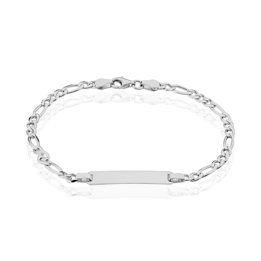 Thumbnail - FIGARO S ID Unisex ID Armband Silber 925 Rechteckig, ID Armband ohne Stein