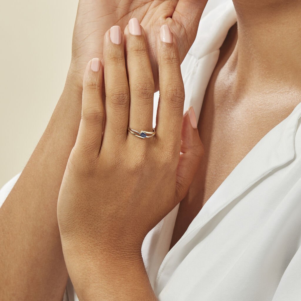 Bague Sylvene Or Bicolore Saphir - Spannringe Damen | OROVIVO