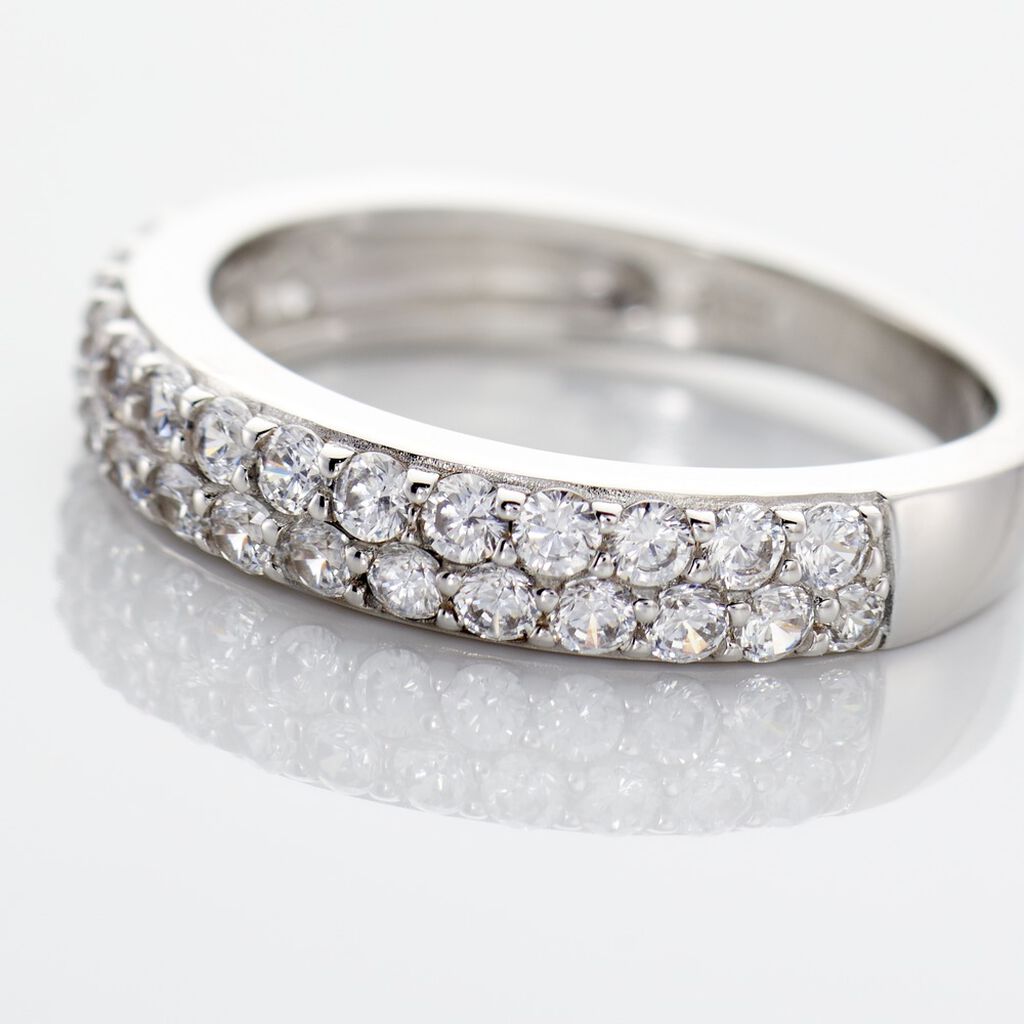 MIRA Damen Ring Silber 925 Zirkonia Wei&szlig; 1,28 ct B 2 mm