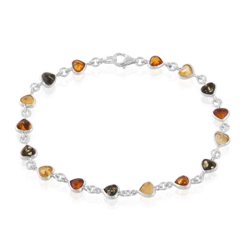 Bracelet Delicia Argent Blanc Ambre - Spannringe Damen | OROVIVO