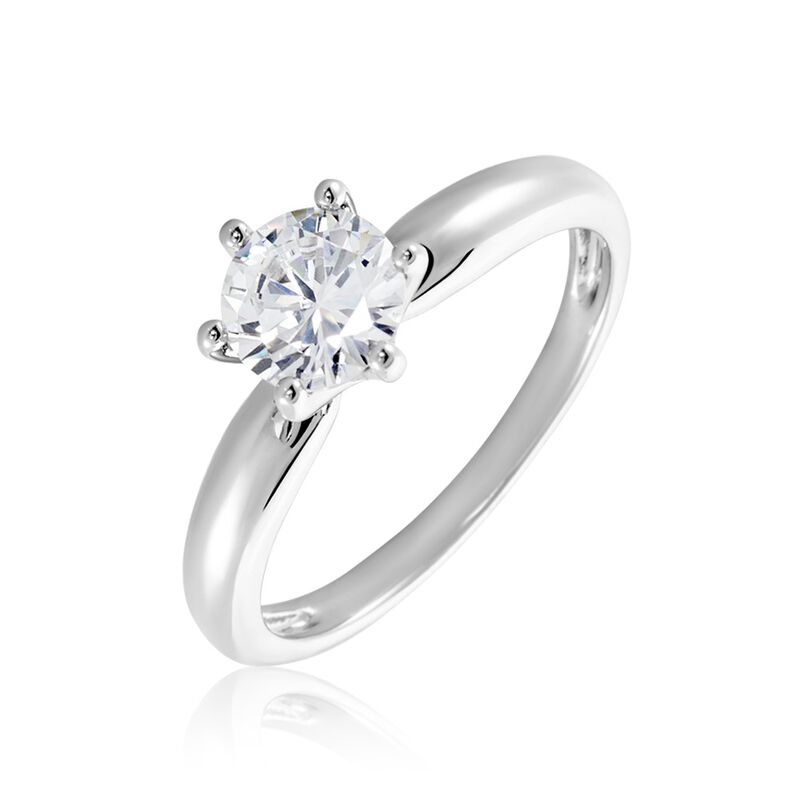 MARIETA Damen Ring Silber 925 Zirkonia Wei&szlig; 1,35 ct B 2 mm - Verlobungsringe Damen | OROVIVO