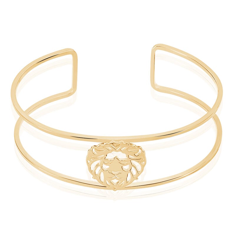 Jonc Liona Plaque Or Tete De Lion Ajoure - Spannringe Damen | OROVIVO