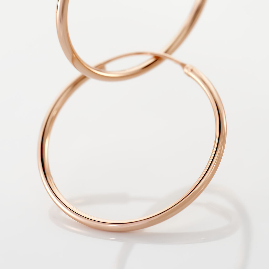 ABELINE FLEXIBEL 2 Damen Creolen Silber rosevergoldet 925 B 2 mm