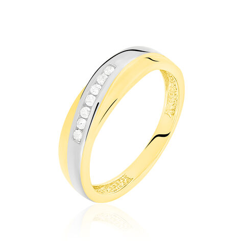 Damen Ehering Gold 333 Bicolor Diamant 0,07ct - Eheringe mit Stein Damen | OROVIVO