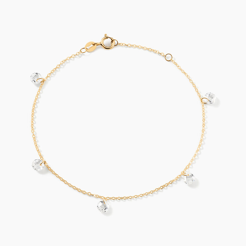 Bracelet Or Jaune Leucitica Oxydes De Zirconium - Spannringe Damen | OROVIVO