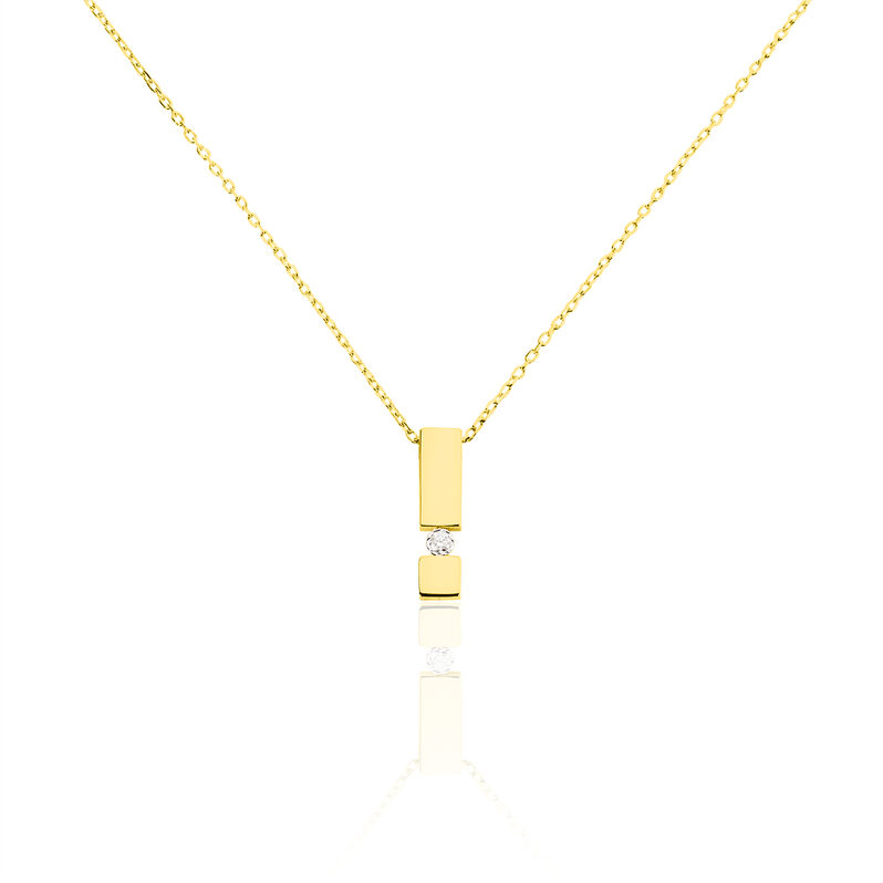 GRANADA Damen Collier Gold 375 (9 Karat) Diamant Wei&szlig; 0,04 ct Barren - Halsketten Damen | OROVIVO
