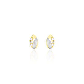 Damen Ohrstecker Gold 333 Bicolor Zirkonia  - Ohrstecker Damen | OROVIVO