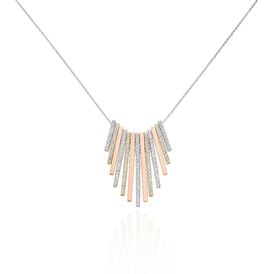Damen Halskette Silber 925 Tricolor Zirkonia - Ketten mit Anhänger Damen | OROVIVO