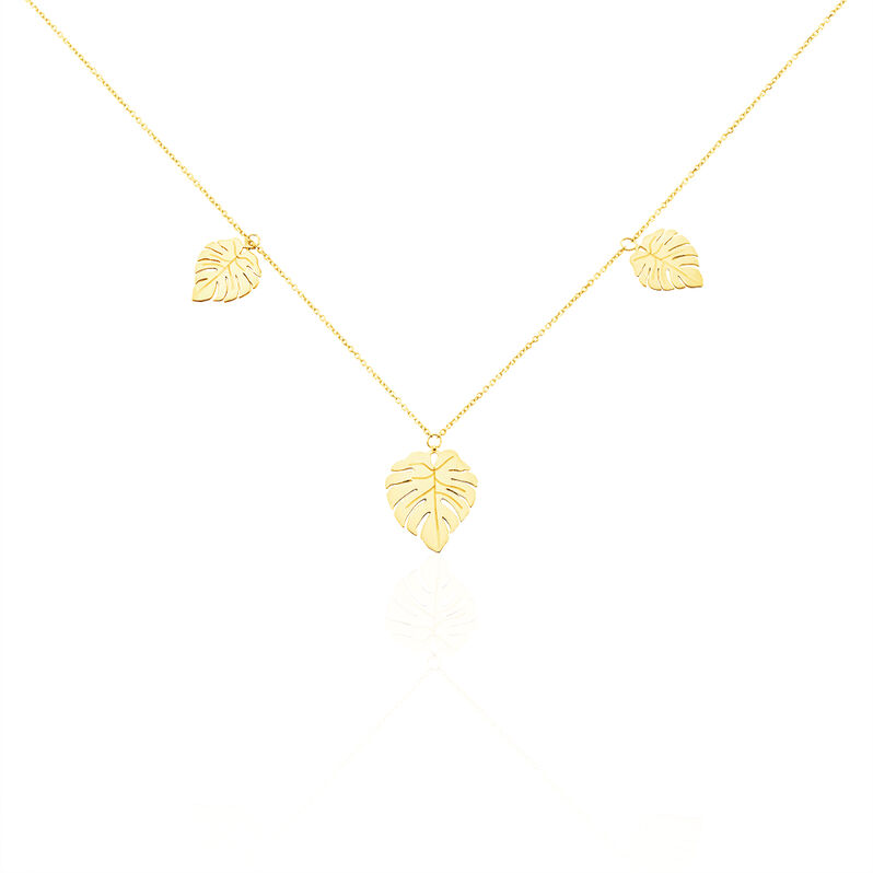 Collier Or Jaune Siobhan Pampilles Feuil - Spannringe Damen | OROVIVO
