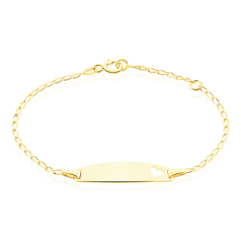 AMINE Kinder ID Armband Gold 375 (9 Karat) Herz B 0,71 mm - Spannringe Kinder | OROVIVO
