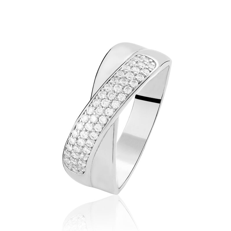 Bague Juliet Argent Blanc Oxyde De Zirconium - Spannringe Damen | OROVIVO