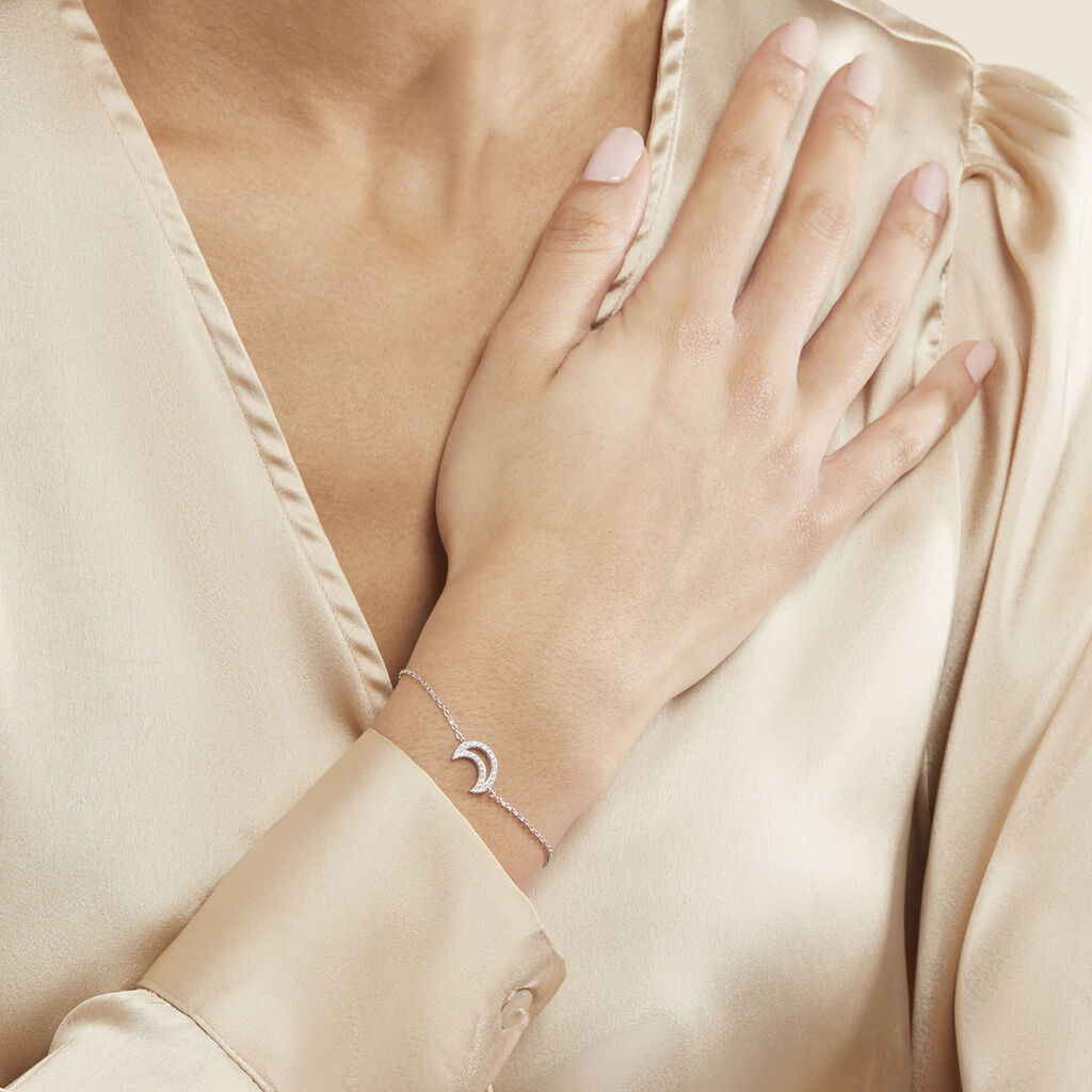 Bracelet Aisha Argent Blanc Oxyde De Zirconium - Spannringe Damen | OROVIVO