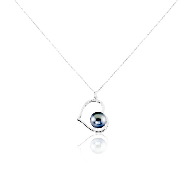 Collier Gian Or Weiss Perle De Tahiti Diamant - Spannringe Damen | OROVIVO
