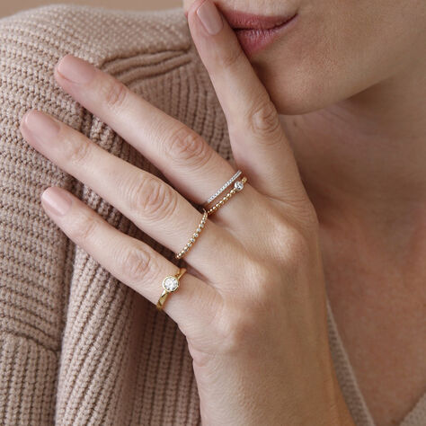Damen Ring Gold 375 Zirkonia Memo  - Eheringe mit Stein Damen | OROVIVO