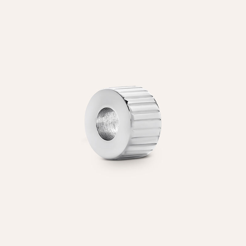 Bead Essential Code Acciaio Bicolore Bianco / Nero - Spannringe Herren | OROVIVO
