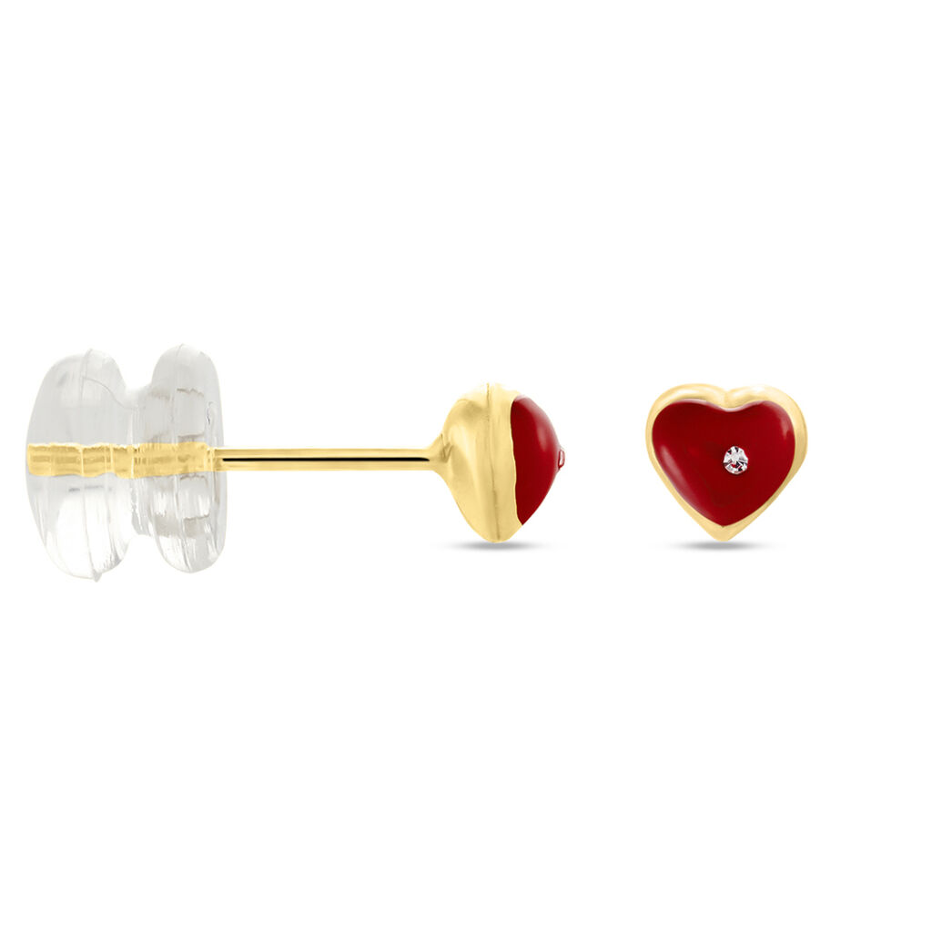  Ohrstecker Gold 375 Zirkonia Herz  - Ohrstecker  | OROVIVO