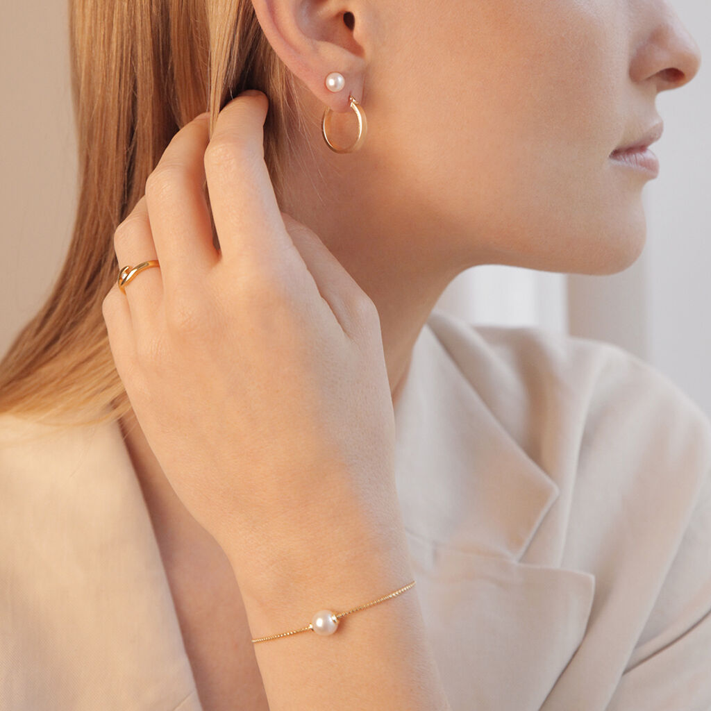 RYN Damen Collier Silber vergoldet 925 Zuchtperle Perlmutt Ball - Halsketten Damen | OROVIVO