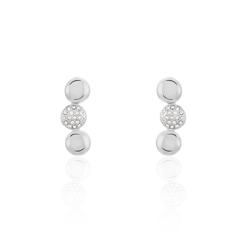 BOGDANA Damen Ohrstecker Edelstahl Strass Wei&szlig; Kreis - Ohrstecker Damen | OROVIVO