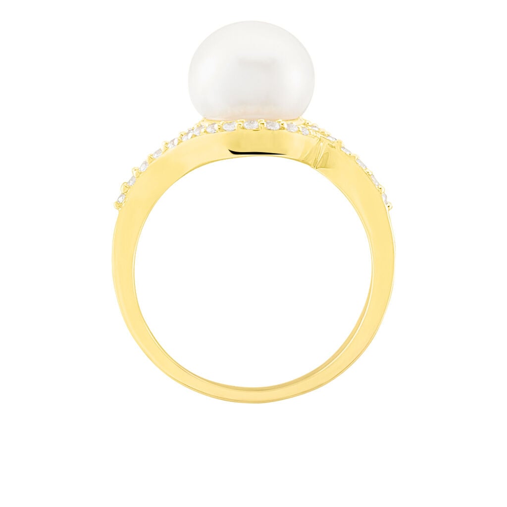 GAZZA Damen Ring Gold 375 (9 Karat) Zuchtperle Perlmutt