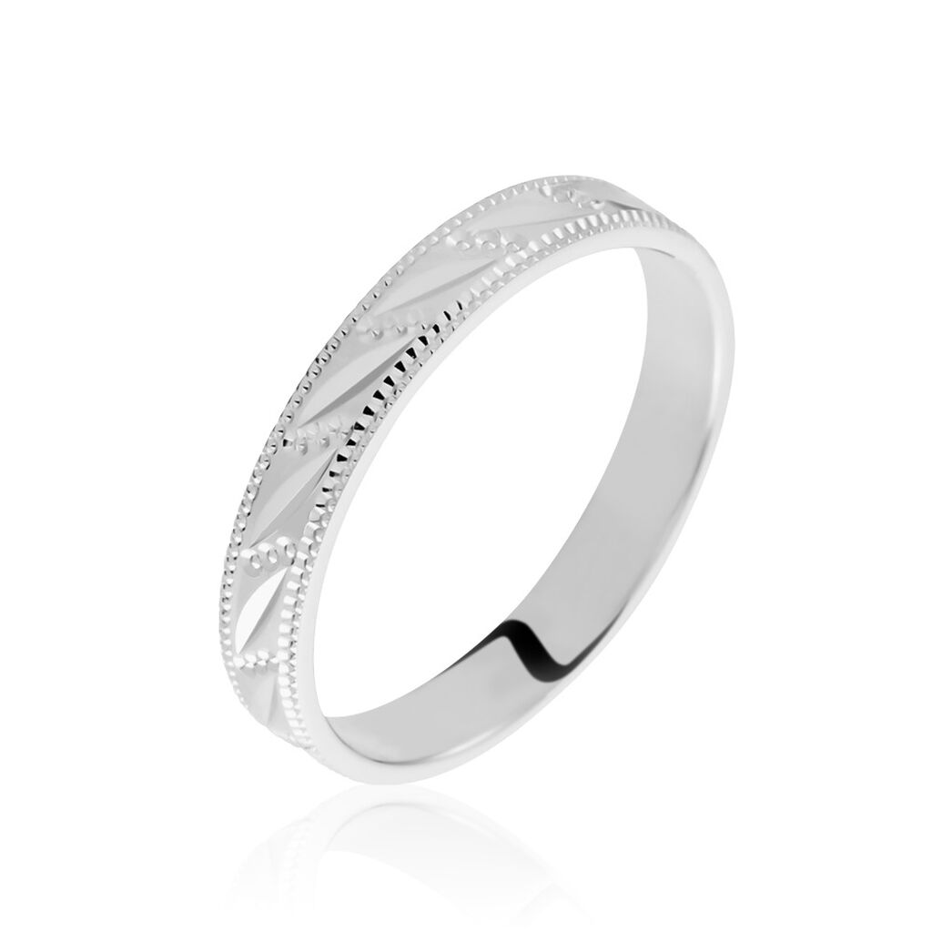 Alliance Eucleia Fantaisie Ruban Plat Or Blanc - Spannringe Familie | OROVIVO