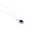 SINYA Damen Collier Silber Silber 925 Glas Blau 3,16 ct