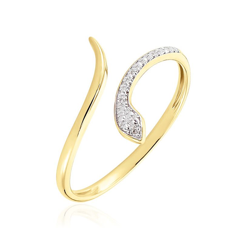Bague Snake Or Jaune Diamant - Spannringe Damen | OROVIVO
