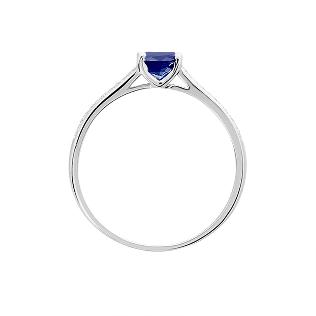 Bague Crista Or Blanc Saphir Et Diamant - Spannringe Damen | OROVIVO