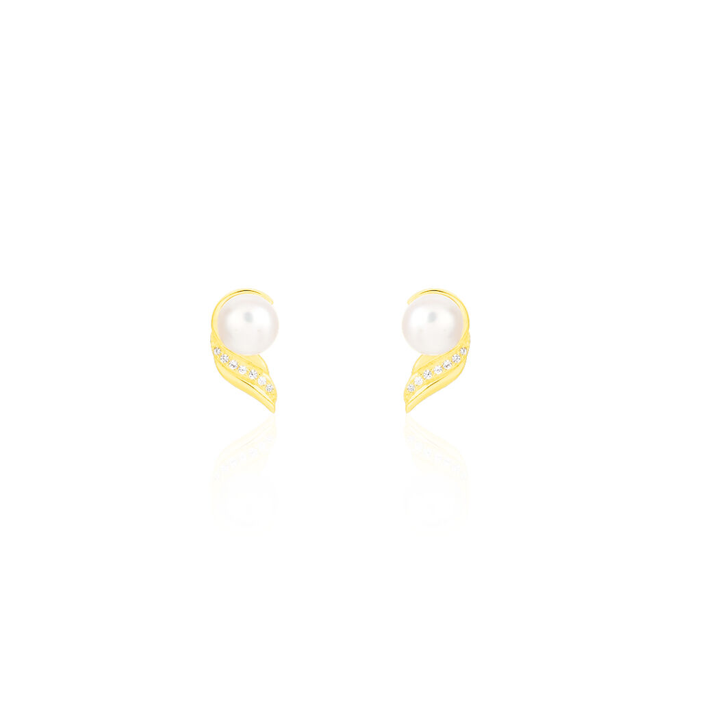 Damen Ohrstecker Gold 375 Zuchtperle Perlmutt Antoinette  - Ohrstecker Damen | OROVIVO
