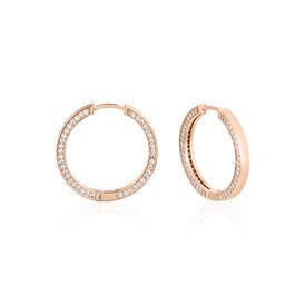 Damen Creolen Silber 925 Rosévergoldet Zirkonia 20,5mm - Creolen Damen | OROVIVO