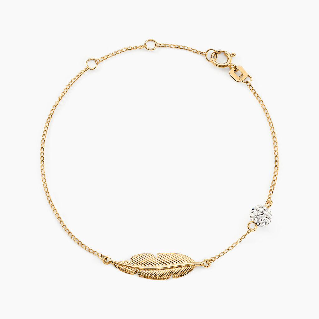 Bracelet Or Jaune Powoo Plume - Spannringe Damen | OROVIVO