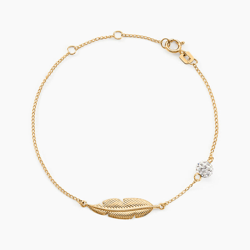 Bracelet Or Jaune Powoo Plume - Spannringe Damen | OROVIVO