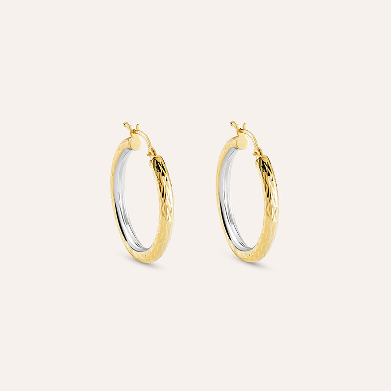 Orecchini A Cerchio Toujours Oro Bicolore - Spannringe Damen | OROVIVO