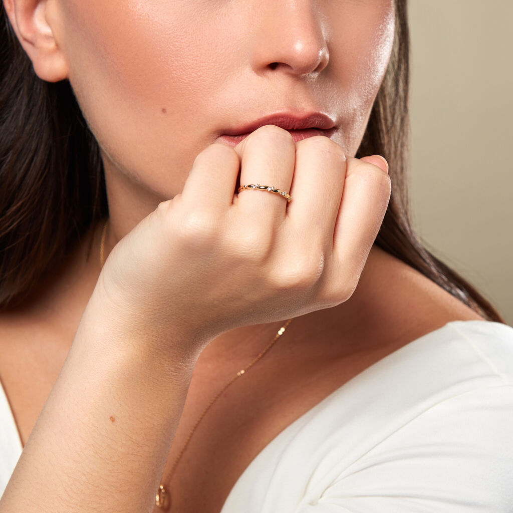 VADA Damen Ring Gold 375 (9 Karat) Diamant Weiß 0,02 ct - Ringe mit Stein Damen | OROVIVO