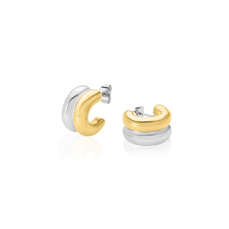 ALBA Damen Creolen Edelstahl Bicolor Gelb/Silber - Creolen Damen | OROVIVO