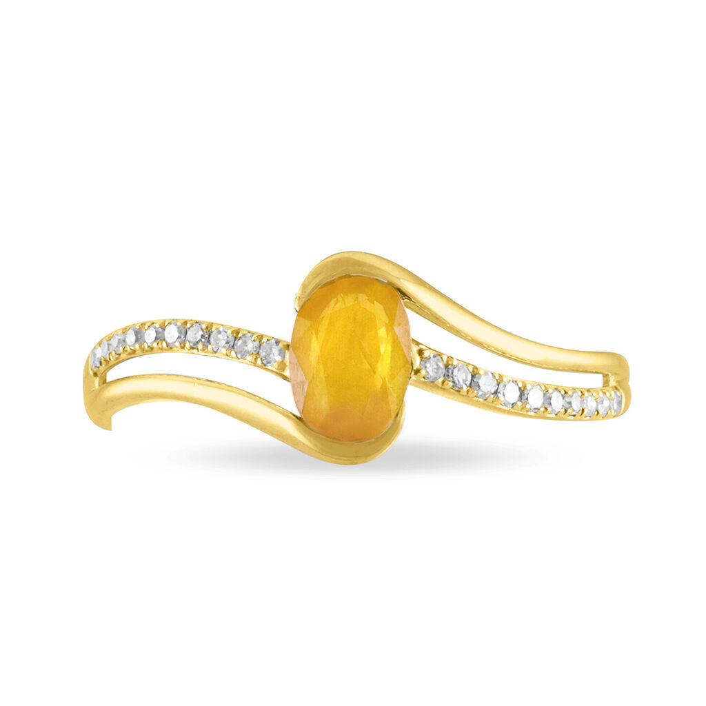 Bague Anja Or Jaune Citrine Et Diamant - Spannringe Damen | OROVIVO
