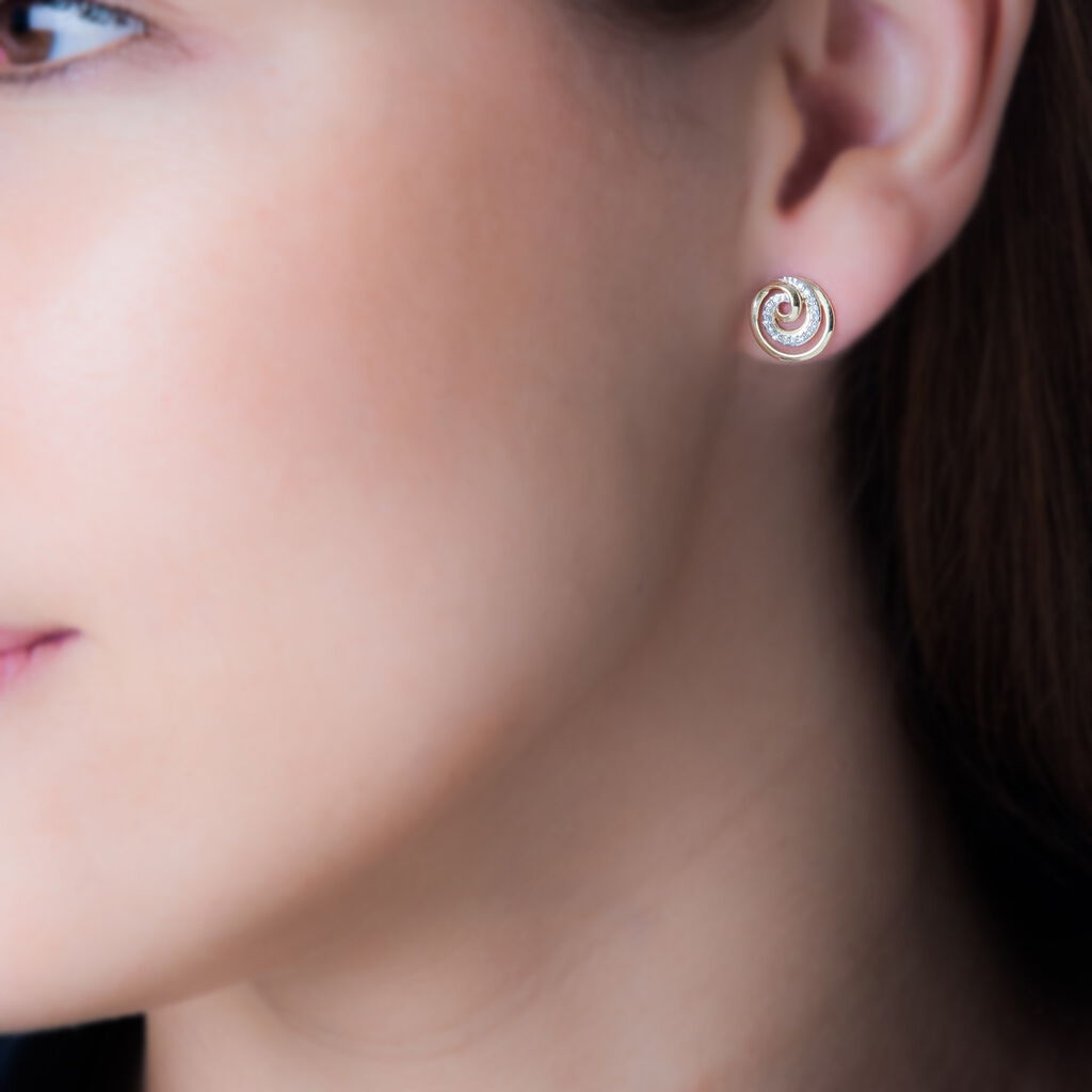 Boucles D'oreilles Puces Claudie Or Jaune Diamant - Spannringe Damen | OROVIVO