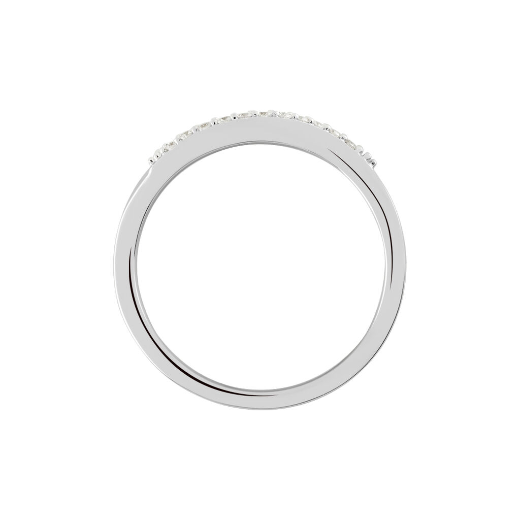 Damen Ring Weißgold 375 Diamant 0,1ct Welle Lata  - Ringe mit Stein Damen | OROVIVO