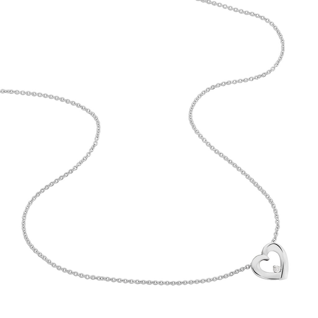 Damen Collier Silber 925 Diamant 0,01ct Herz Bojana - Halsketten Damen | OROVIVO