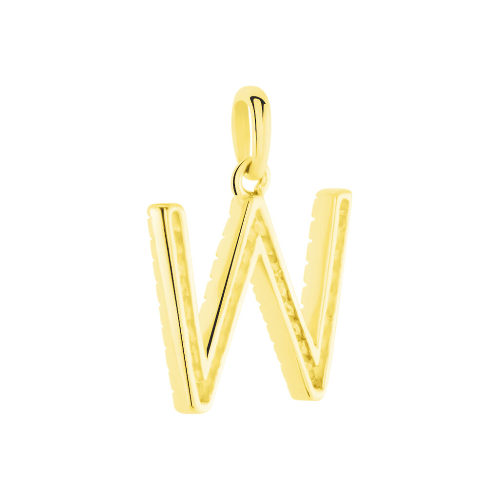 Anhänger Gold 375 Zirkonia Buchstabe W - Schmuckanhänger Familie | OROVIVO