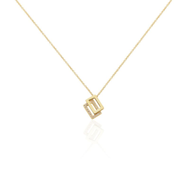GLOGINA Damen Collier Vergoldet 750 Zirkonia Weiß 0,04 ct - Halsketten Damen | OROVIVO