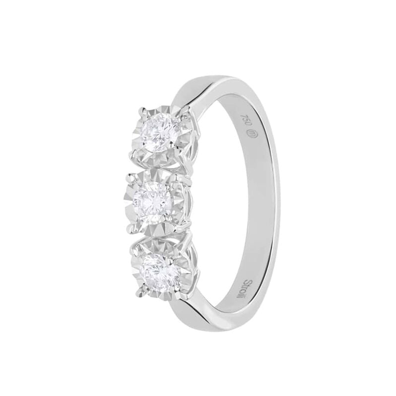 Anello Trilogy Diamotion Oro Bianco Diamante - Spannringe Damen | OROVIVO