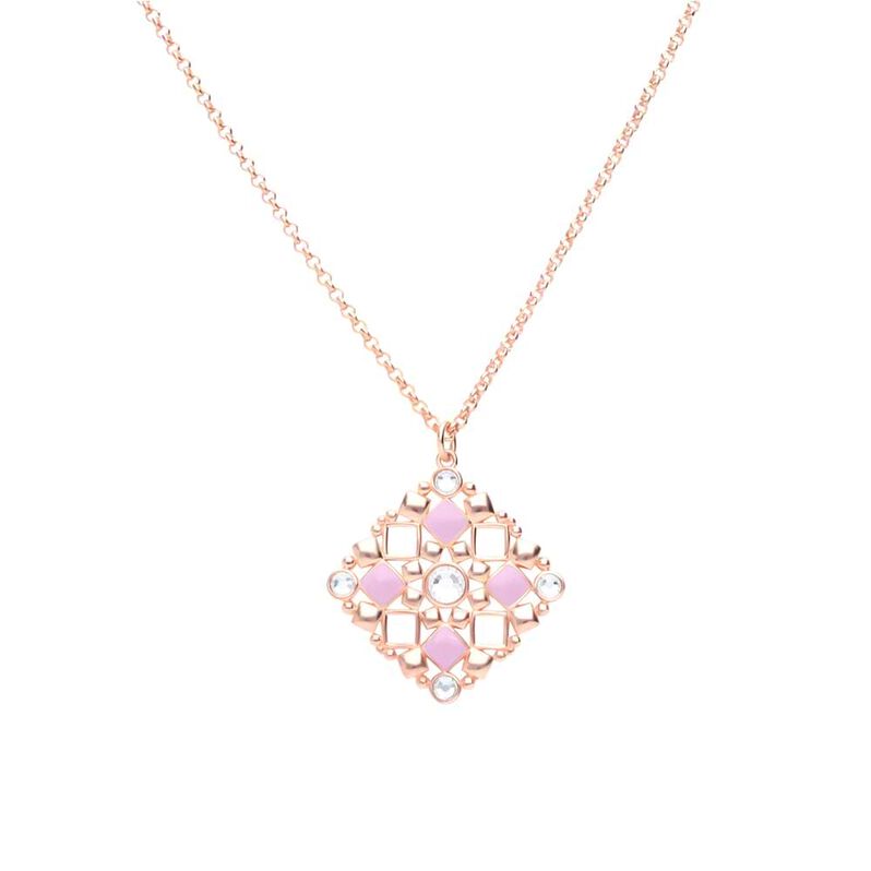 Collana in ottone rosato con ciondolo forma rombo - Spannringe Damen | OROVIVO