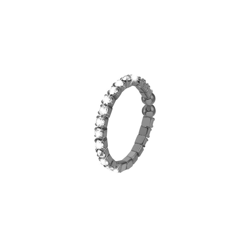 Anello in metallo rutenio e cristalli - Spannringe Damen | OROVIVO