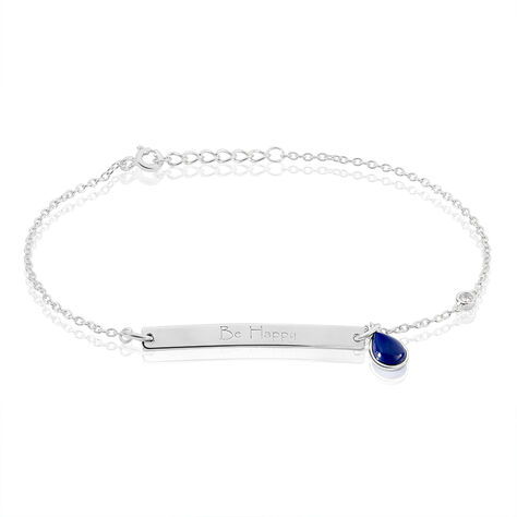 Damen Id Armband Silber 925 Blauer Zirkonia - Armbänder mit Gravur Damen | OROVIVO