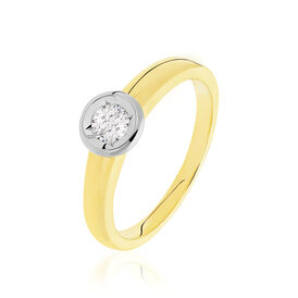Solitärring Gold 585 Bicolor Diamant 0,2ct - Ringe mit Edelsteinen Damen | OROVIVO
