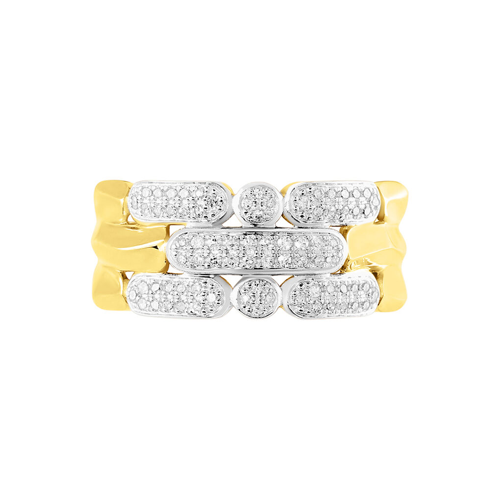 ETTA Damen Ring Gold 375 (9 Karat) Diamant Wei&szlig; 0,18 ct Barren