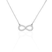 KLOTHILDA Damen Collier Weißgold 375 (9 Karat) Zirkonia Weiß 0,07 ct Unendlichkeit