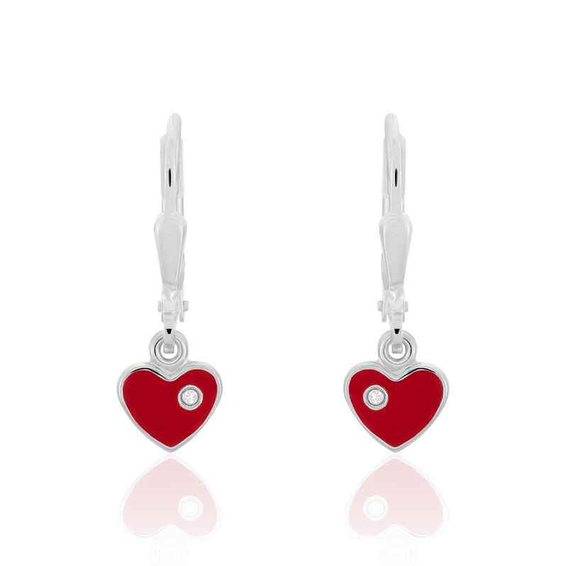 HELMI HERZ Kinder Ohrringe Lang Silber 925 Herz - Ohrh&auml;nger Kinder | OROVIVO