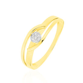Damenring Gold 585 Bicolor Diamanten 0,029ct - Ringe mit Edelsteinen Damen | OROVIVO